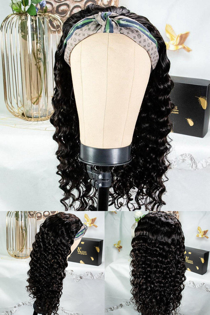 Natural Color Loose Wave Headband Wig Human Hair HBW02