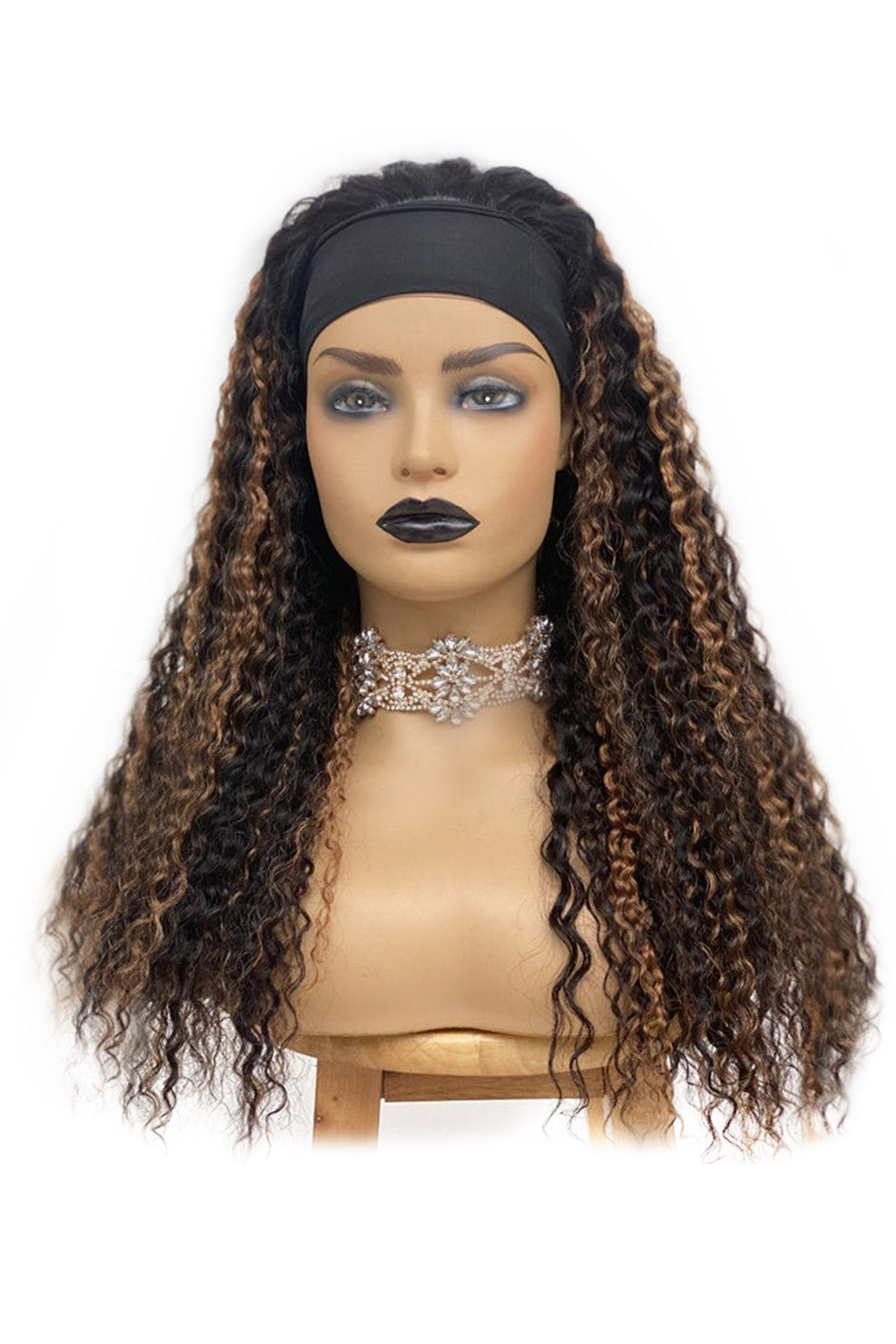 Highlights Curly Headband Wig Human Hair HBW06