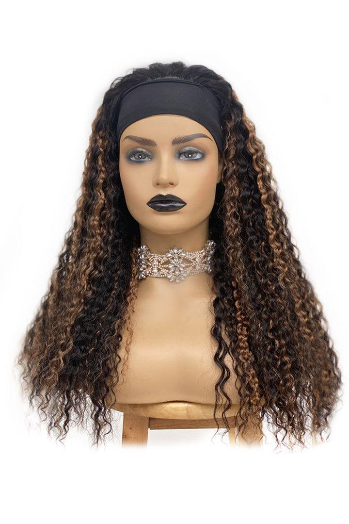 Highlights Curly Headband Wig Human Hair HBW06