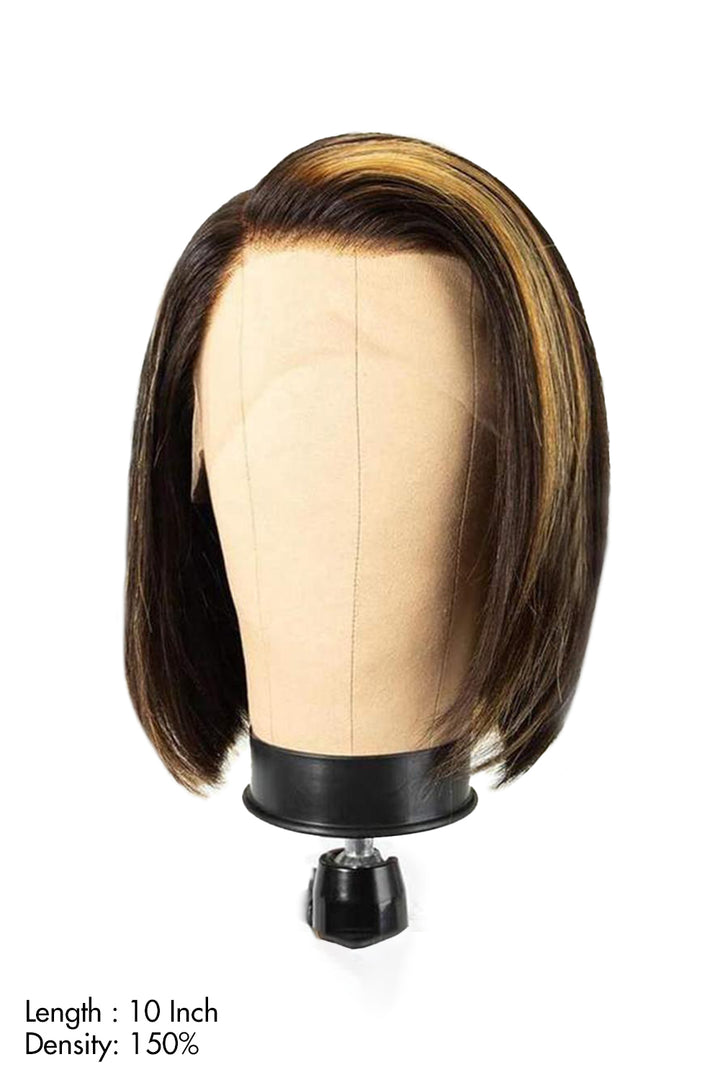 Couleur Bob de point culminant #27 de cheveux humains de Vierge frontale de dentelle supérieure en soie