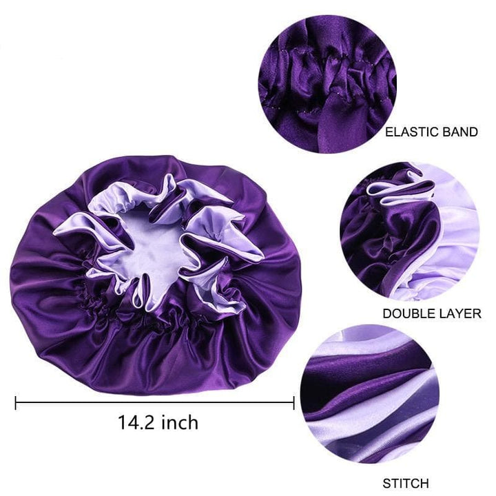 YGwigs Double Layer Women's Satin Night Sleep Bonnet With High-Grade Elastic Band SB01 - ygwigs