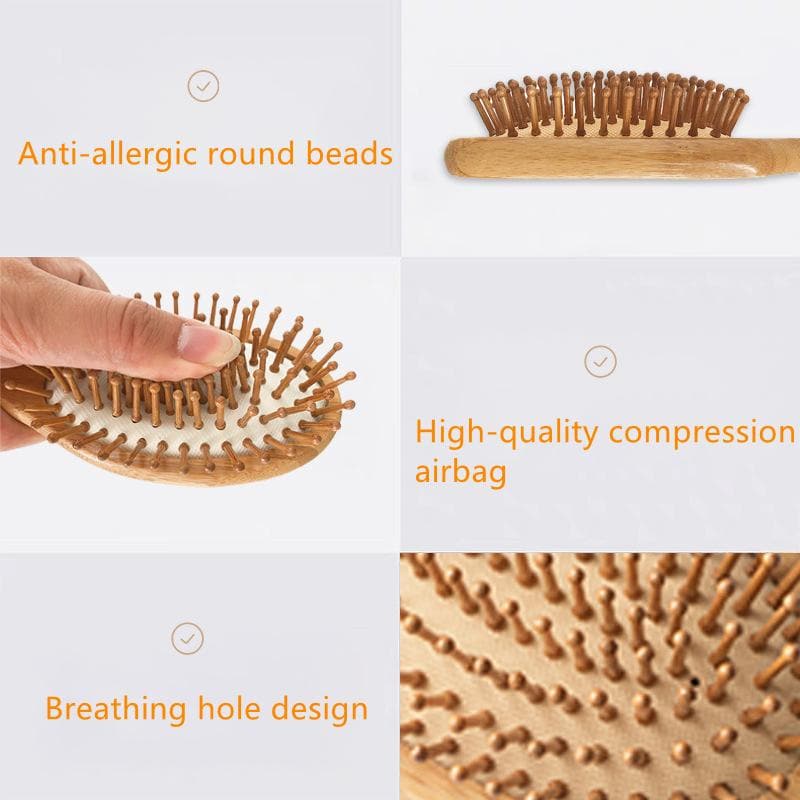 YGwigs Natural Wood Paddle Brush Detangling Scalp Bamboo Massage Hair Comb - ygwigs