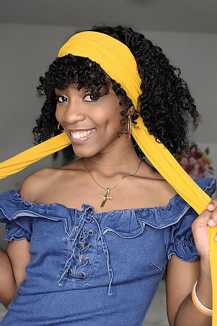 Kinky Curly Headband Wig Human Hair Styles HBW21