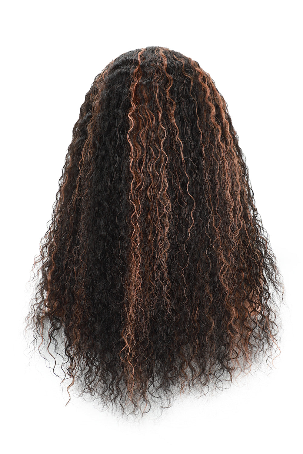 13x6 HD Spitze Schwarze Perücke mit braunen Highlights Wasserwelle-HD34