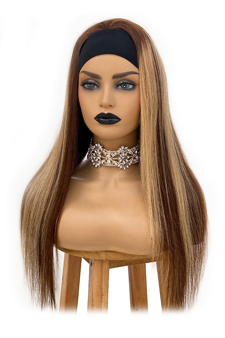 Faits saillants perruque bandeau droit cheveux humains HBW05