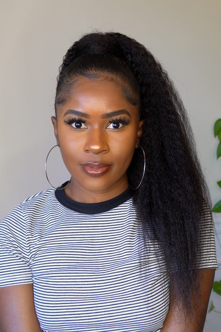 Kinky Straight Natural Mix Color Drawstring Ponytail 120-150g