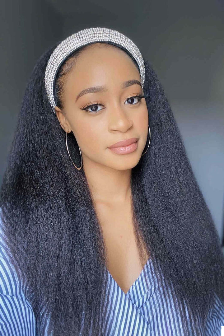 Perruque bandeau droite Yaki lourde Styles de cheveux humains HBW23