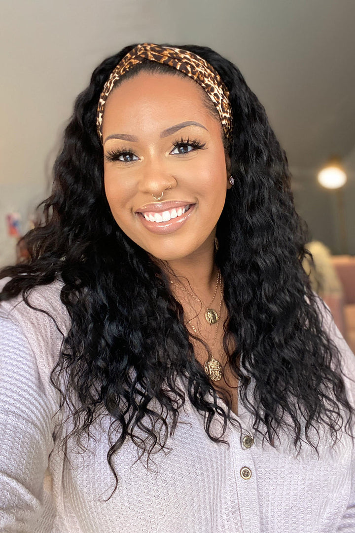 Natural Color Loose Wave Headband Wig Human Hair HBW02