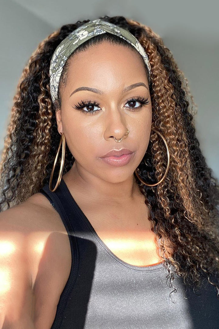 Highlights Curly Headband Wig Human Hair HBW06