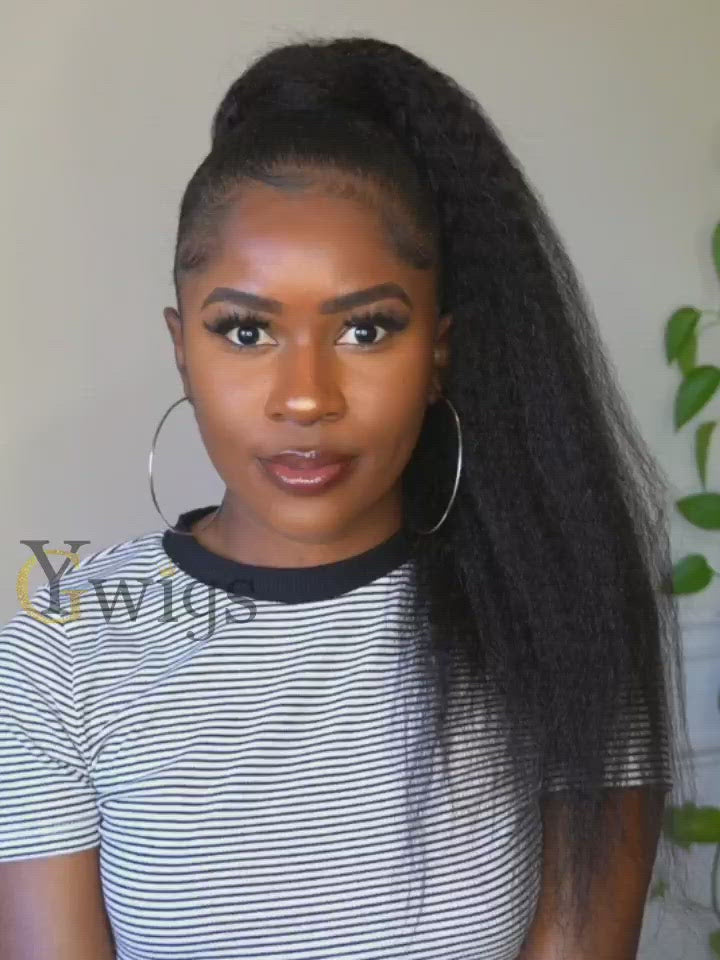 Kinky Straight Natural Mix Color Drawstring Ponytail 120-150g