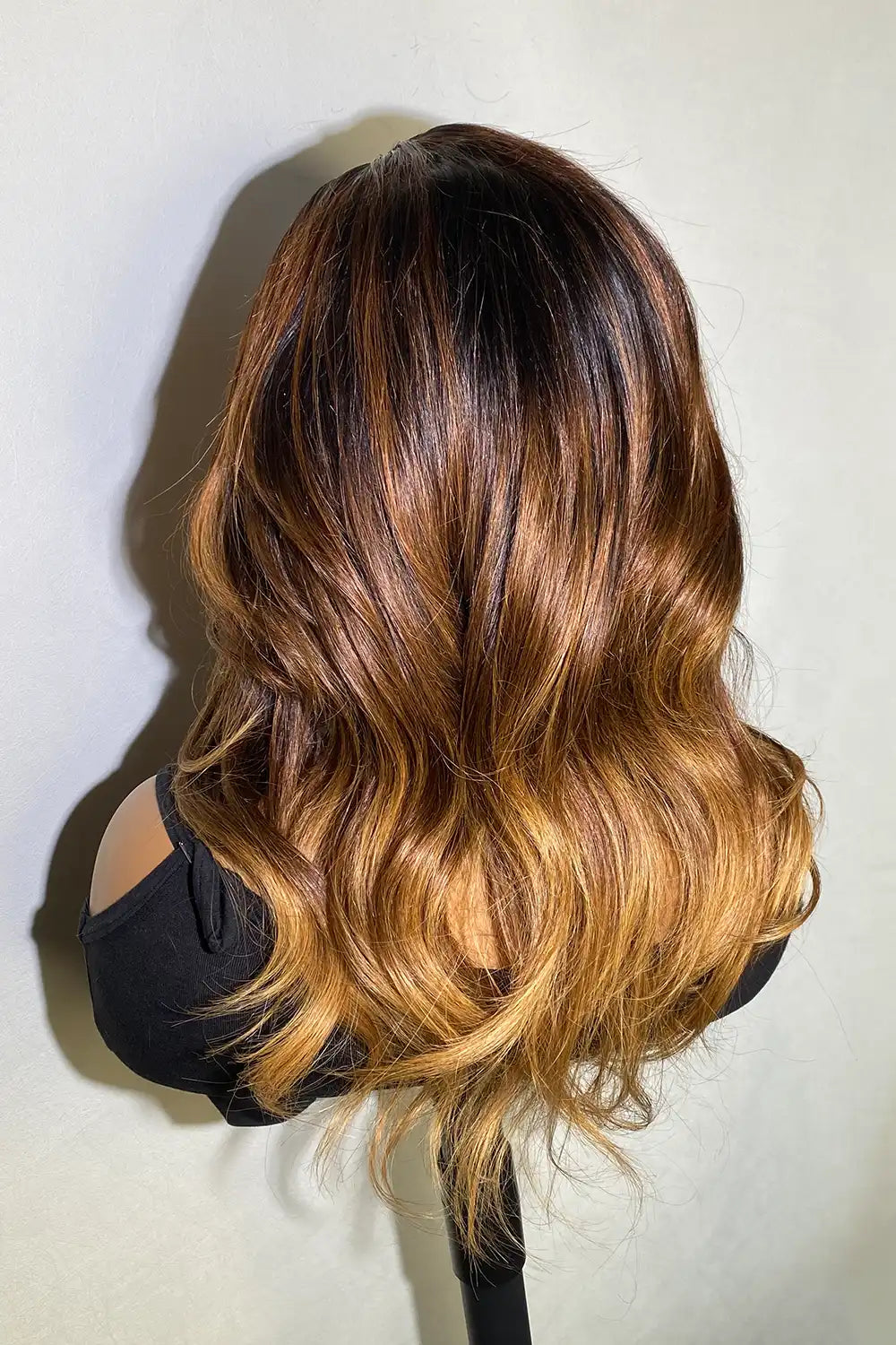 Designer Wigs-Amanda Honey Brown Highlight Ombre 4x4 Lace Wig