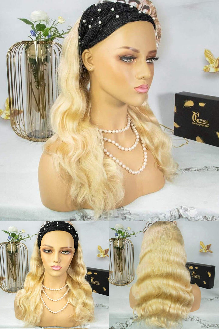 #613 Styles de perruque de bandeau de vague de corps de couleur HBW17