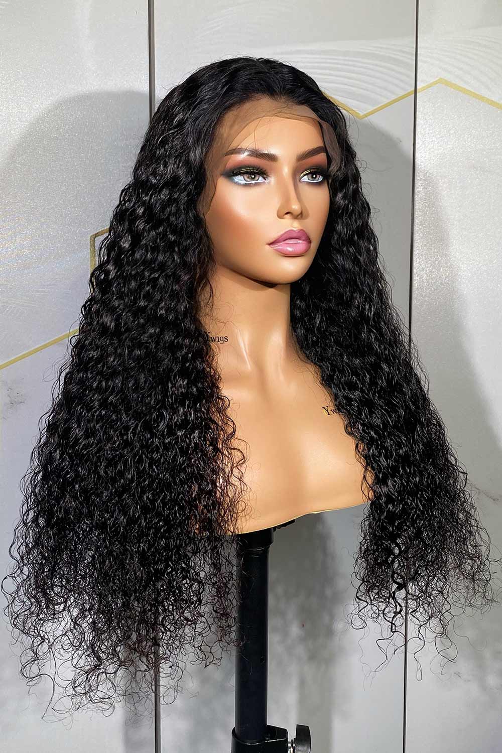 Designer Wigs-13x3 Light Brown Lace 300% Density Water Wave Wigs