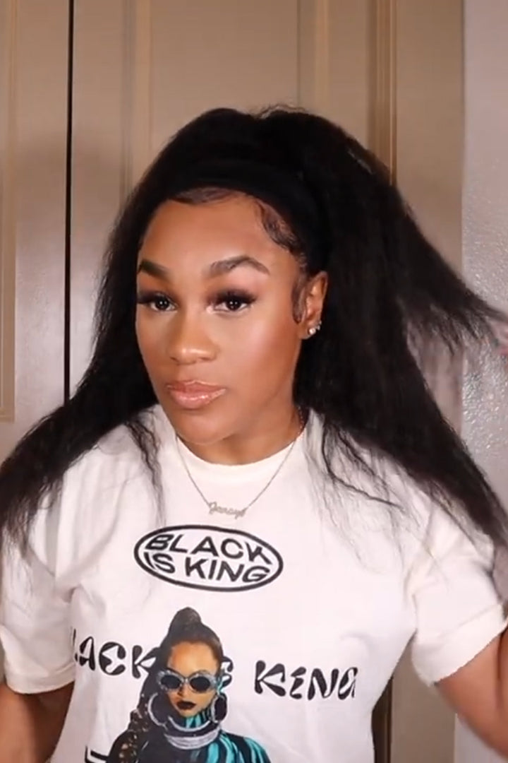 Kinky Straight Headband Wig Human Hair Styles HBW04