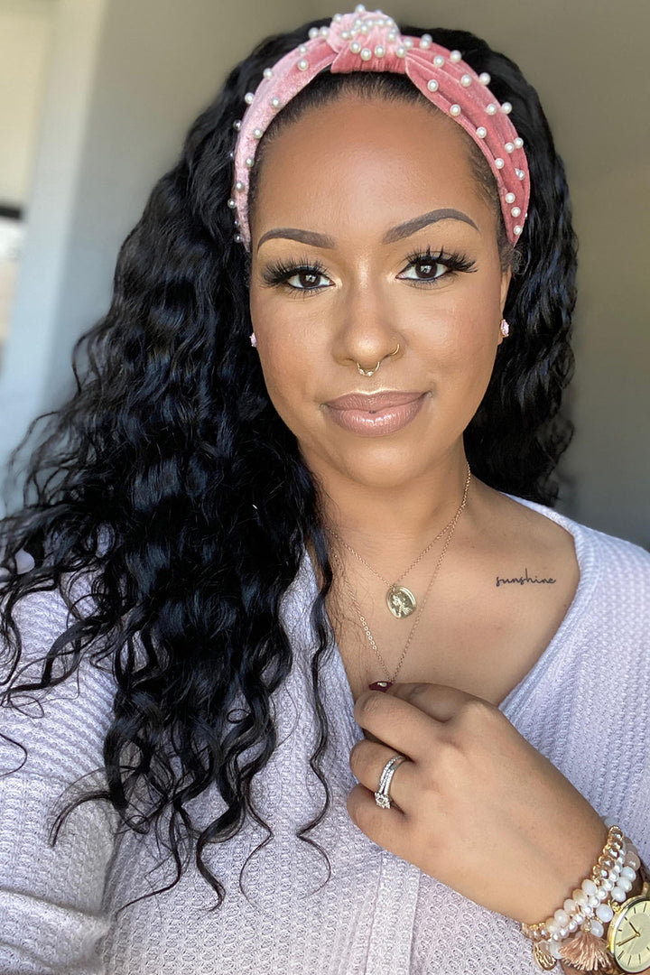 Natural Color Loose Wave Headband Wig Human Hair HBW02