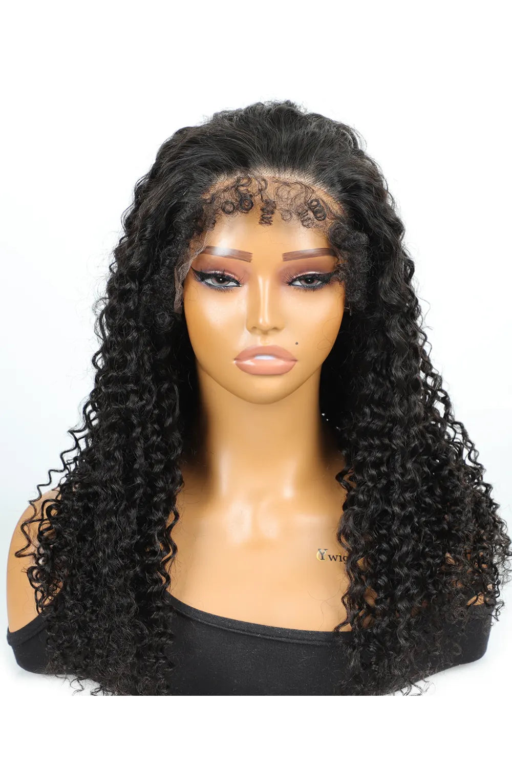 4b edge 13x6 hd lace frontal curl wig front view