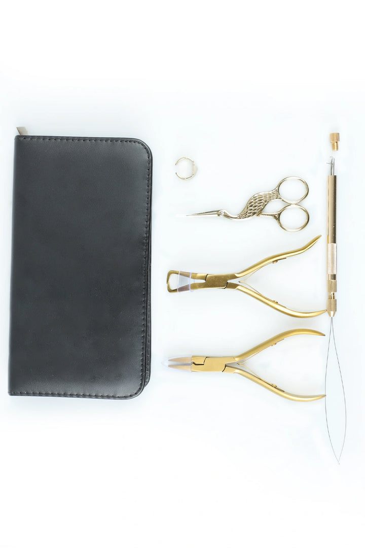 5 Stück Mikroperlen Haarverlängerungen Kit Professionelles Werkzeug für Friseure