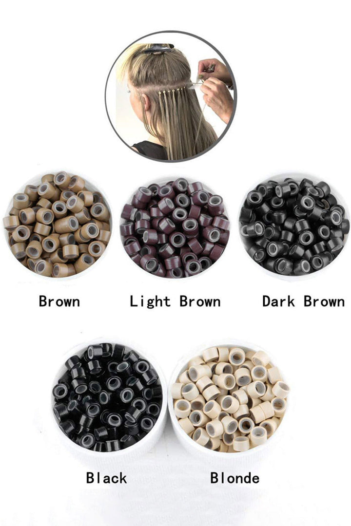 500 microanillos para extensiones de microbucle/microtejido. 5mm