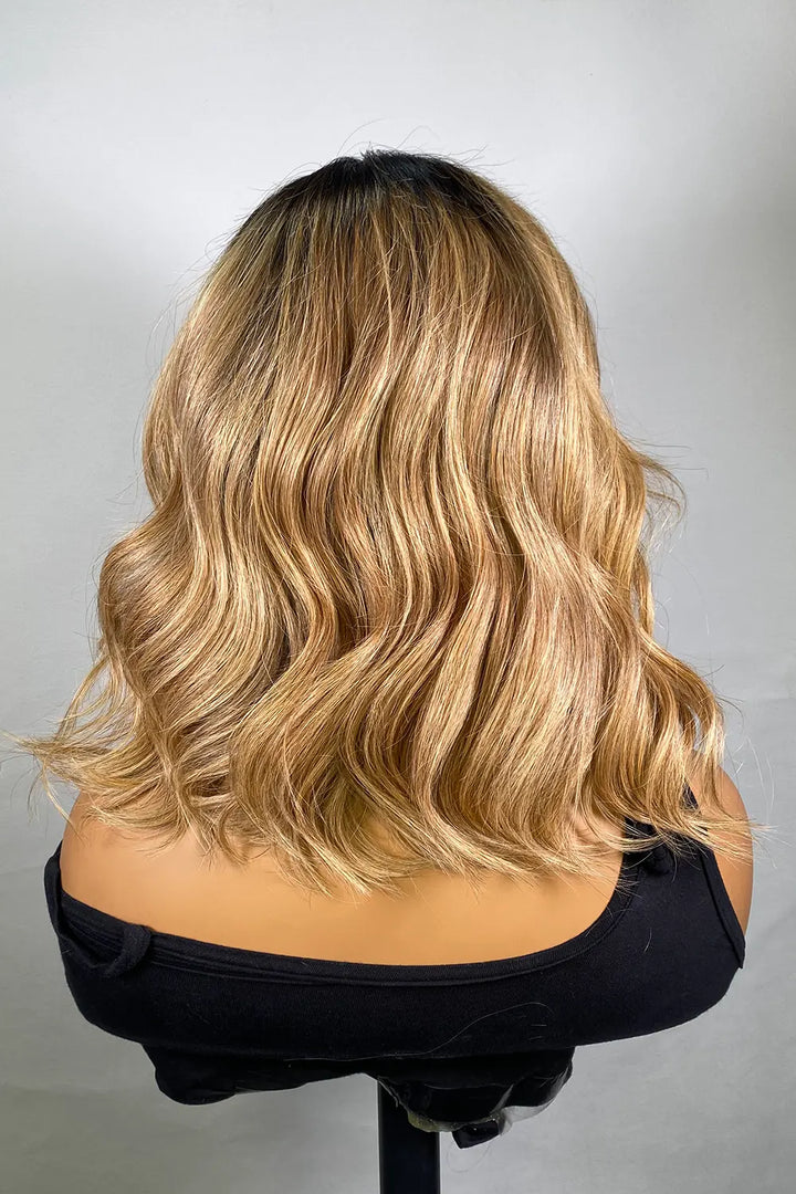 Designer Wigs-Blonde Ombre Body Waves 13x4 Light Brown C Part