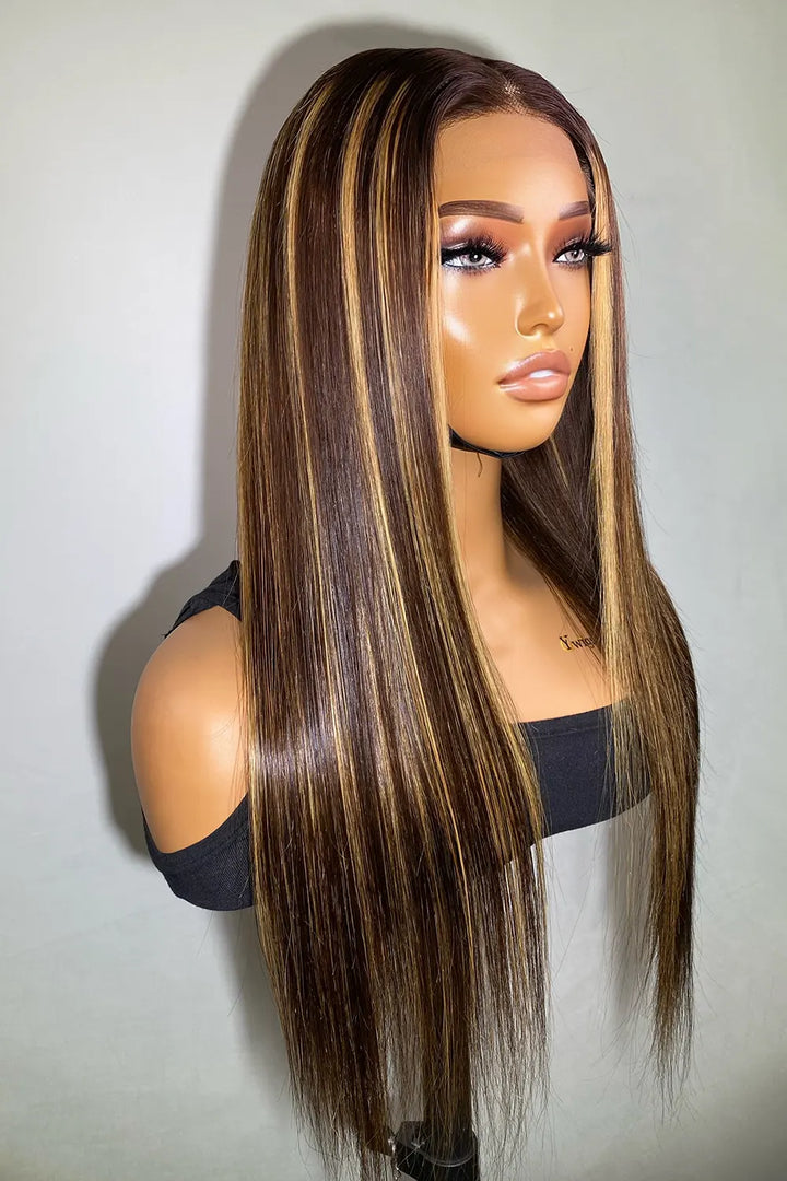 5x5-hd-lace-closure-brown-wig-with-blonde-highlights-bone-straight-3
