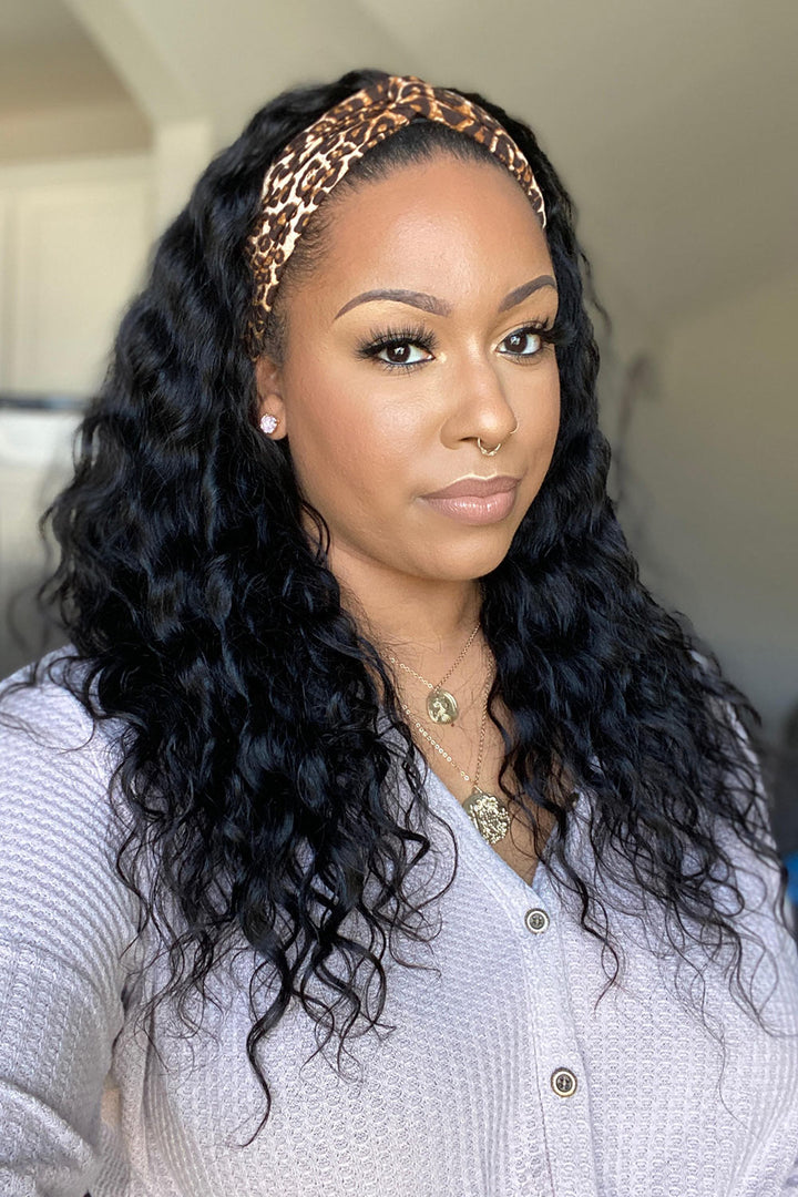 Natural Color Loose Wave Headband Wig Human Hair HBW02