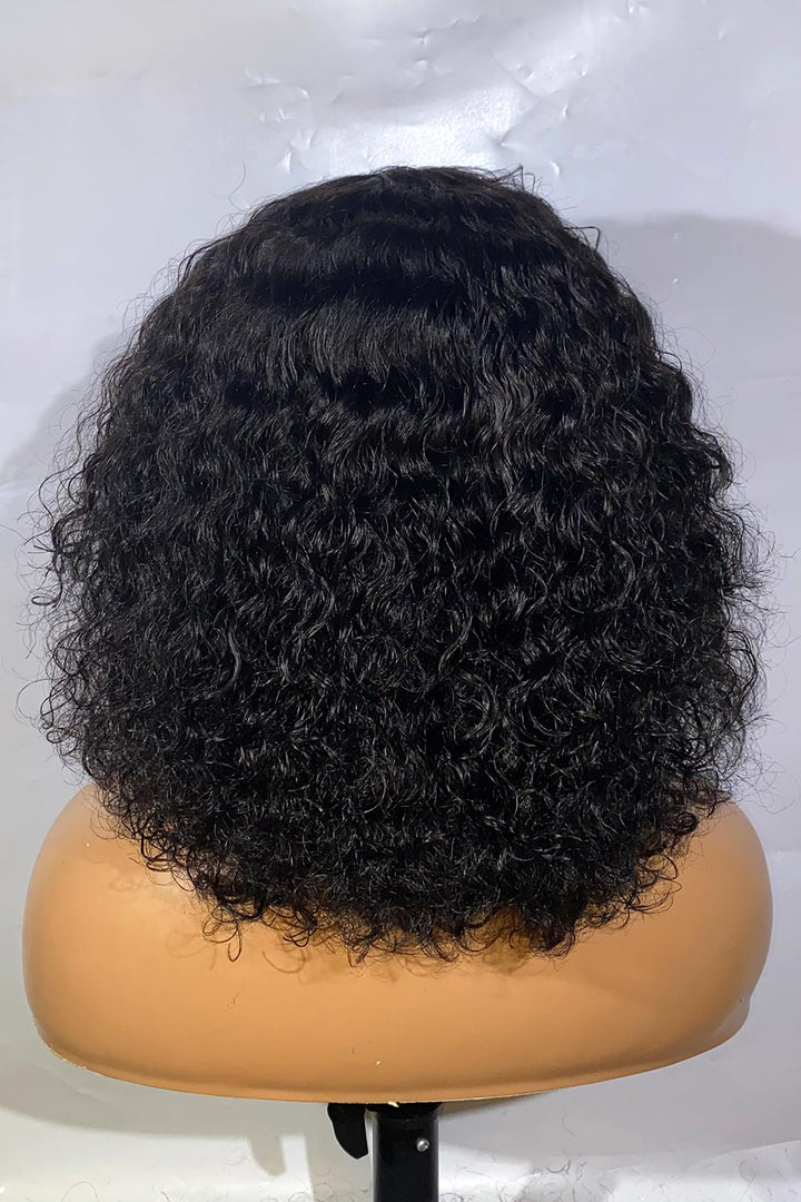 Designer Wigs-Super Easy Curly Wig With Bangs 12 inch