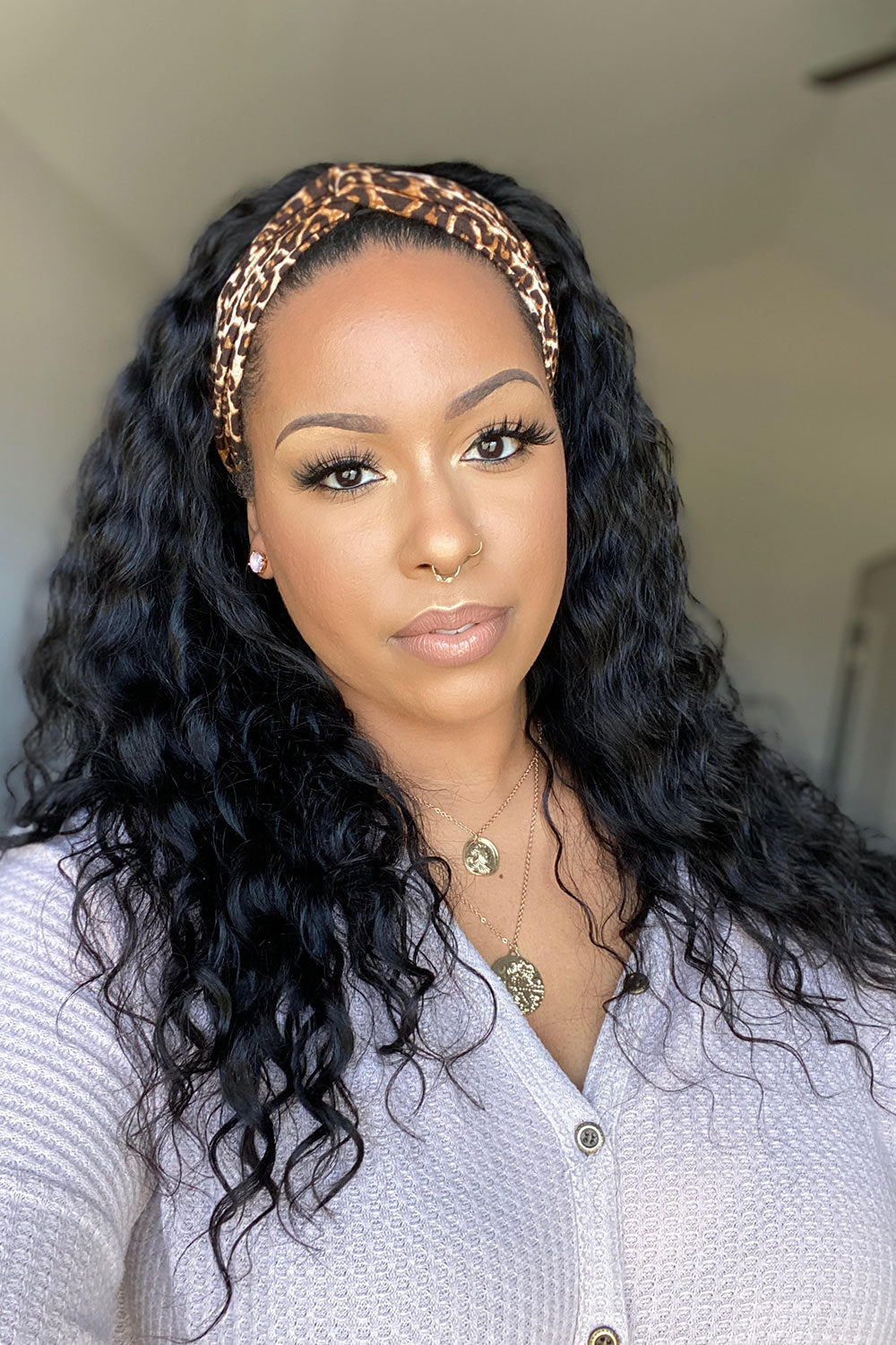 Natural Color Loose Wave Headband Wig Human Hair HBW02