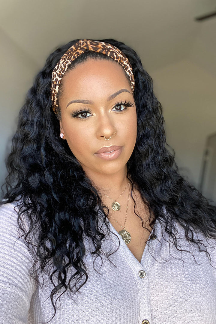 Natural Color Loose Wave Headband Wig Human Hair HBW02