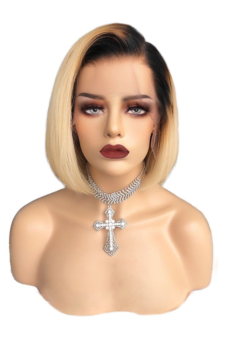 13*6 Short Lace Front Wigs 1B/27# Straight Hair