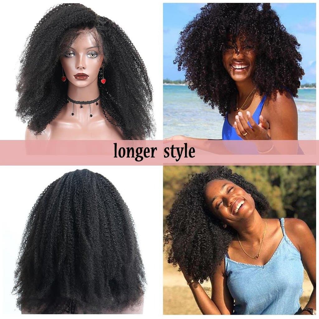 YGwigs 13*6 lace front wig kinky curly peruvian human hair 4P 136KKC01