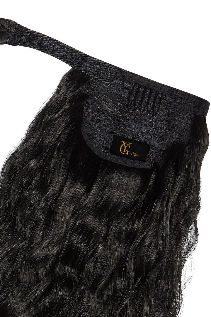 Loose Wave Natural Color Ponytails Wrap Around Extensions 120-150g