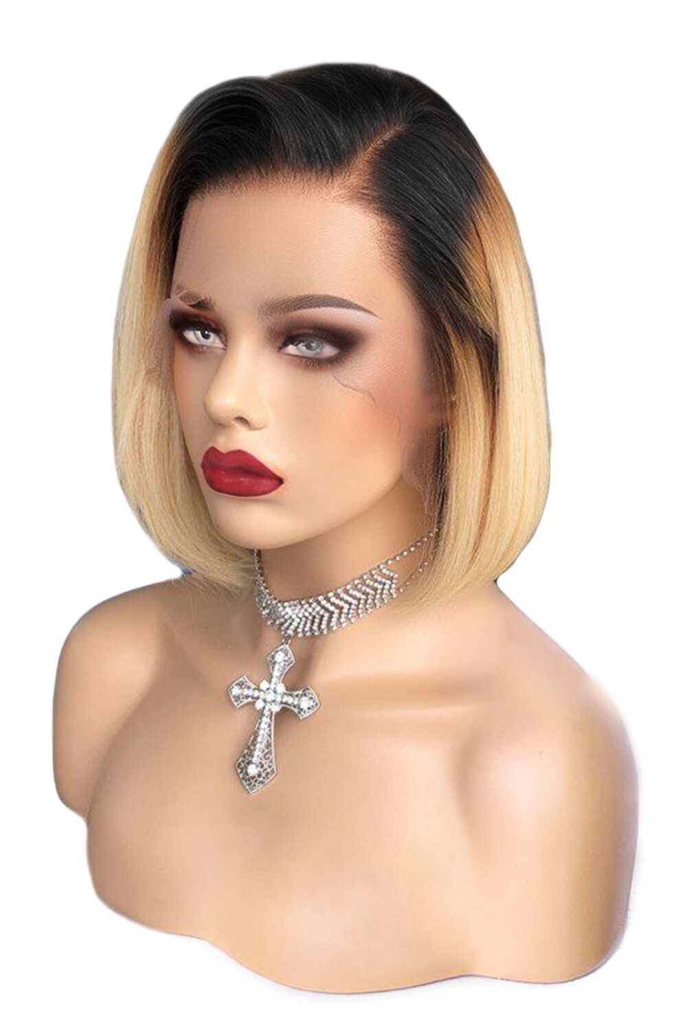 13*6 Short Lace Front Wigs 1B/27# Straight Hair
