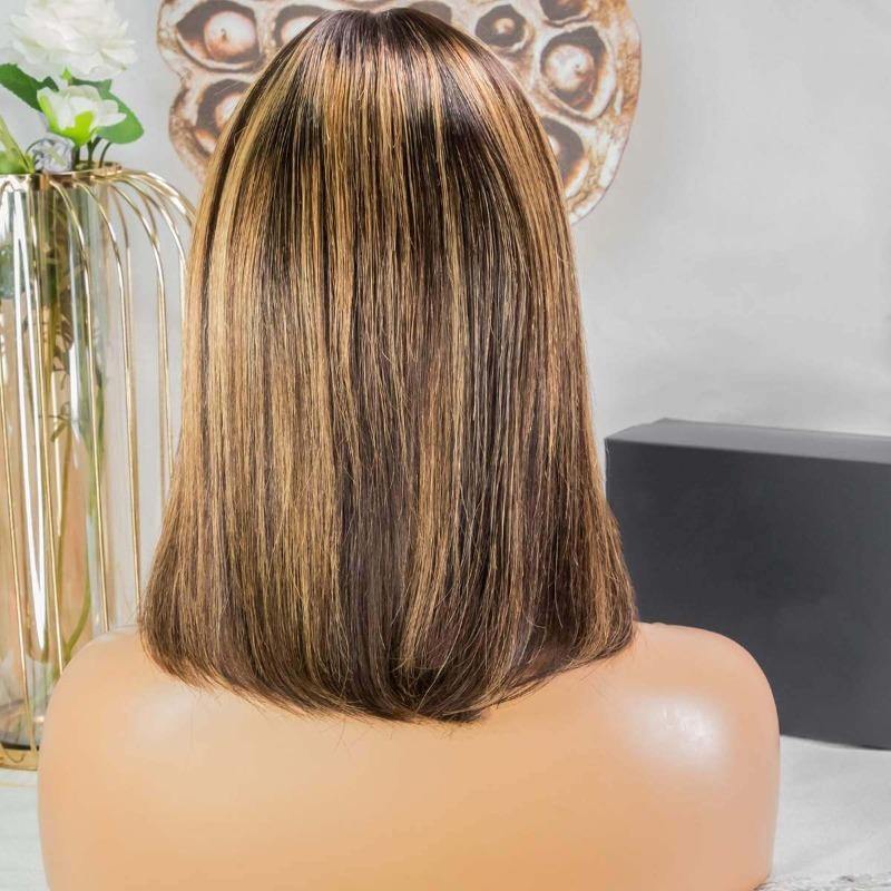 Ygwigs 13*6 T part lace wig highlight straight bob wig4