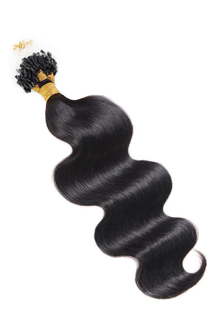 Colored Micro Link Hair Extension Black and Grey, Blonde and Brown