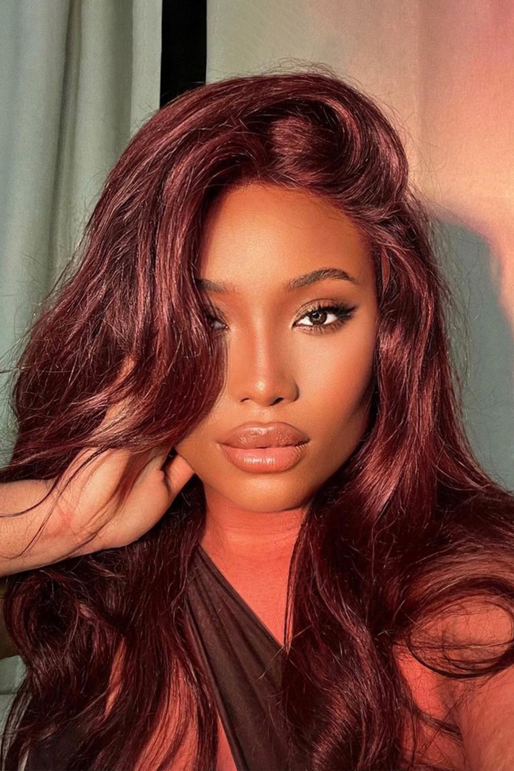 Perruque Lace Wig HD sans colle 13x6 99J Natural-HD54