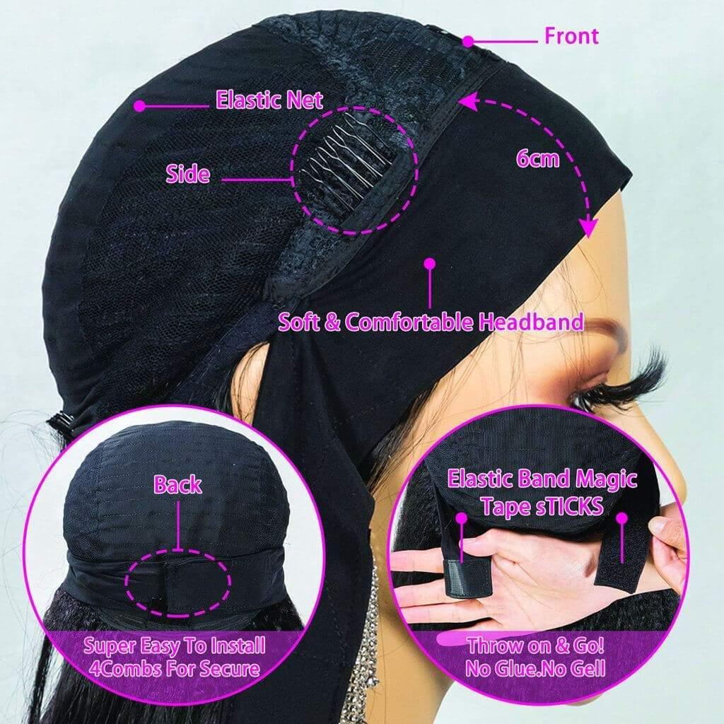 Ygwigs headband wig cap structure
