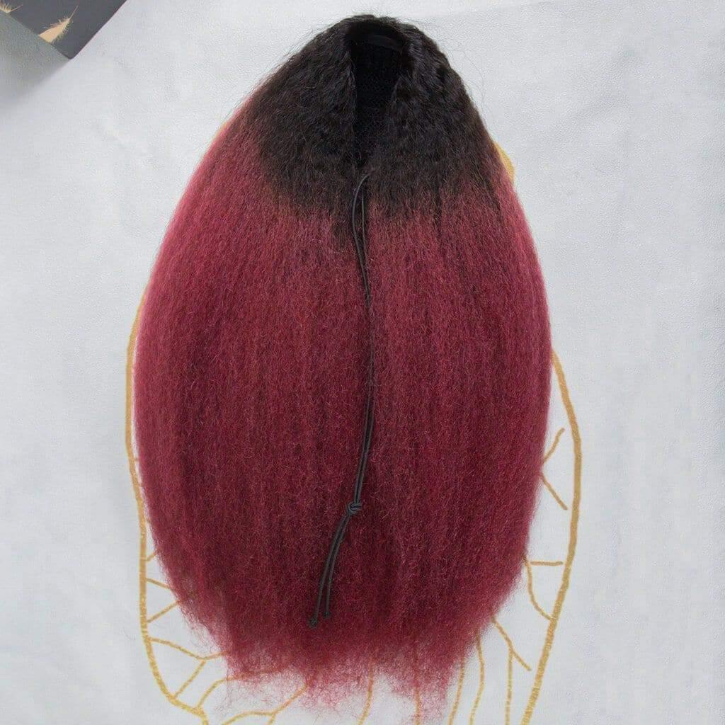 Ygwigs kinky straight mix 99J ponytail-5
