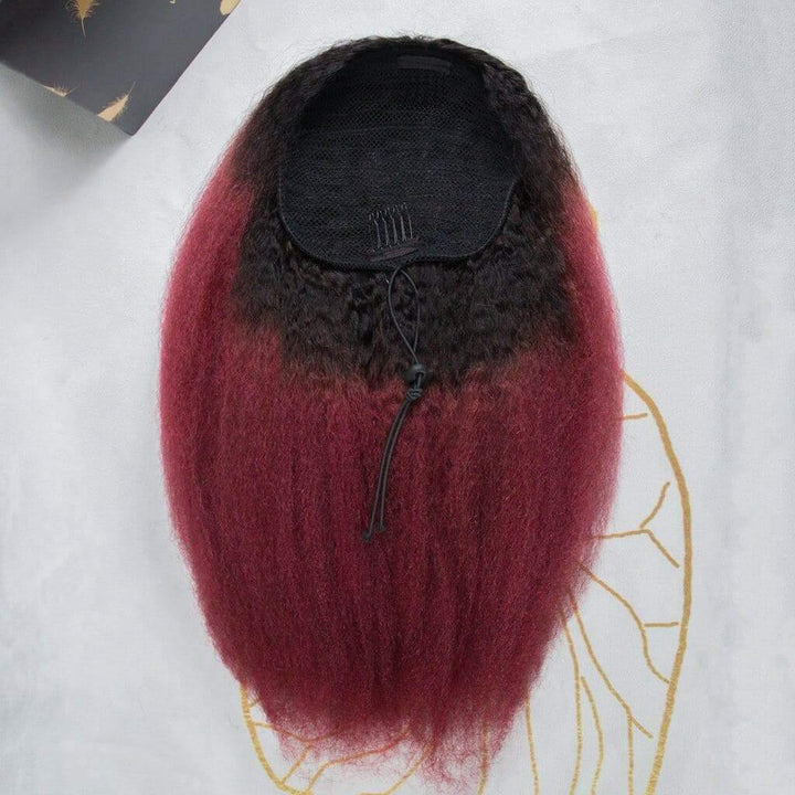 Ygwigs kinky straight mix 99J ponytail-2