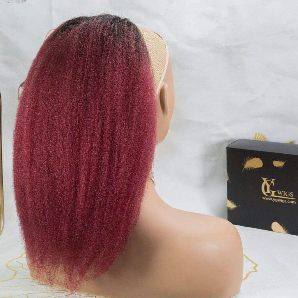 Ygwigs kinky straight mix 99J ponytail-3