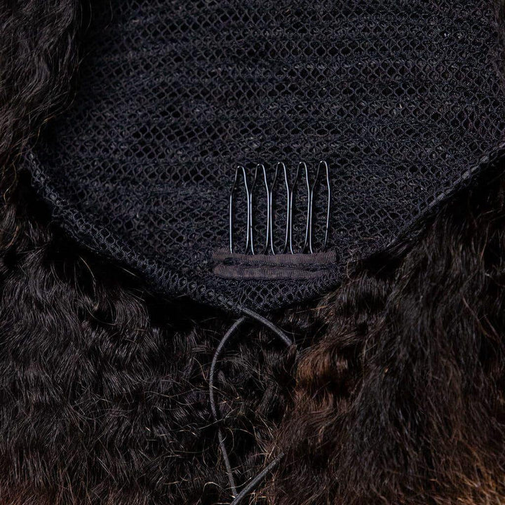 Ygwigs kinky straight mix brown ponytail-7