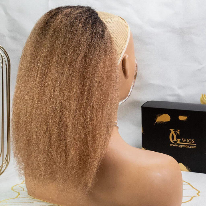 Ygwigs kinky straight mix brown ponytail-11
