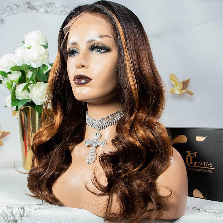 Ygwigs mix color 13*6 lace front wig body wave virgin hair_8