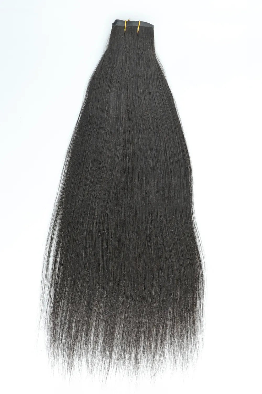 Light Yaki Seamless Clip in Hair Extensions Natural Black 7 Pcs