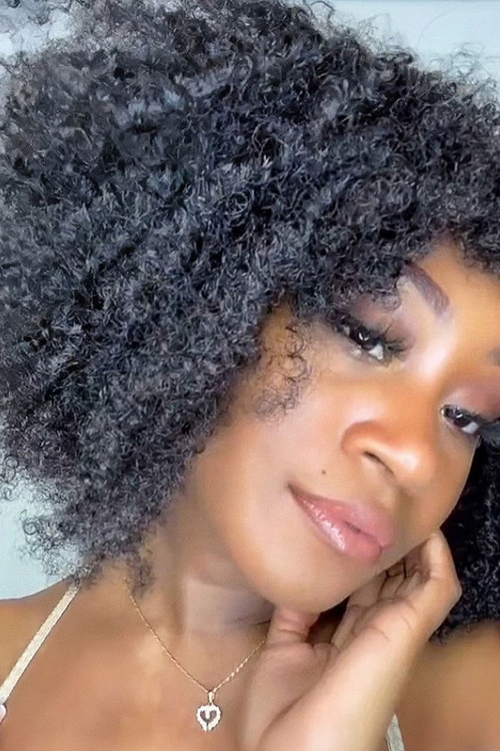 Pelucas de cabello humano con parte superior del cuero cabelludo sin encaje rizado rizado MM05