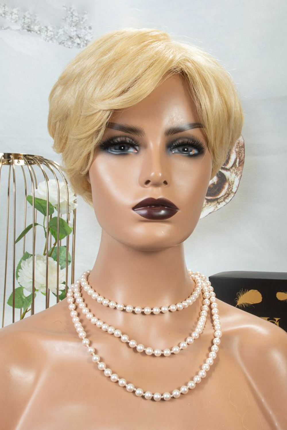 Peluca Bob con parte lateral 99J y 613# para dama sin encaje MM07