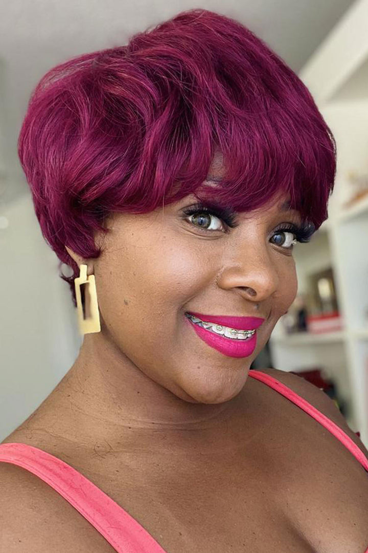 Peluca Bob con parte lateral 99J y 613# para dama sin encaje MM07