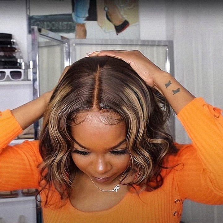 t-part-lace-brown-wig-with-blonde-highlights-12-inch-body-wave-2