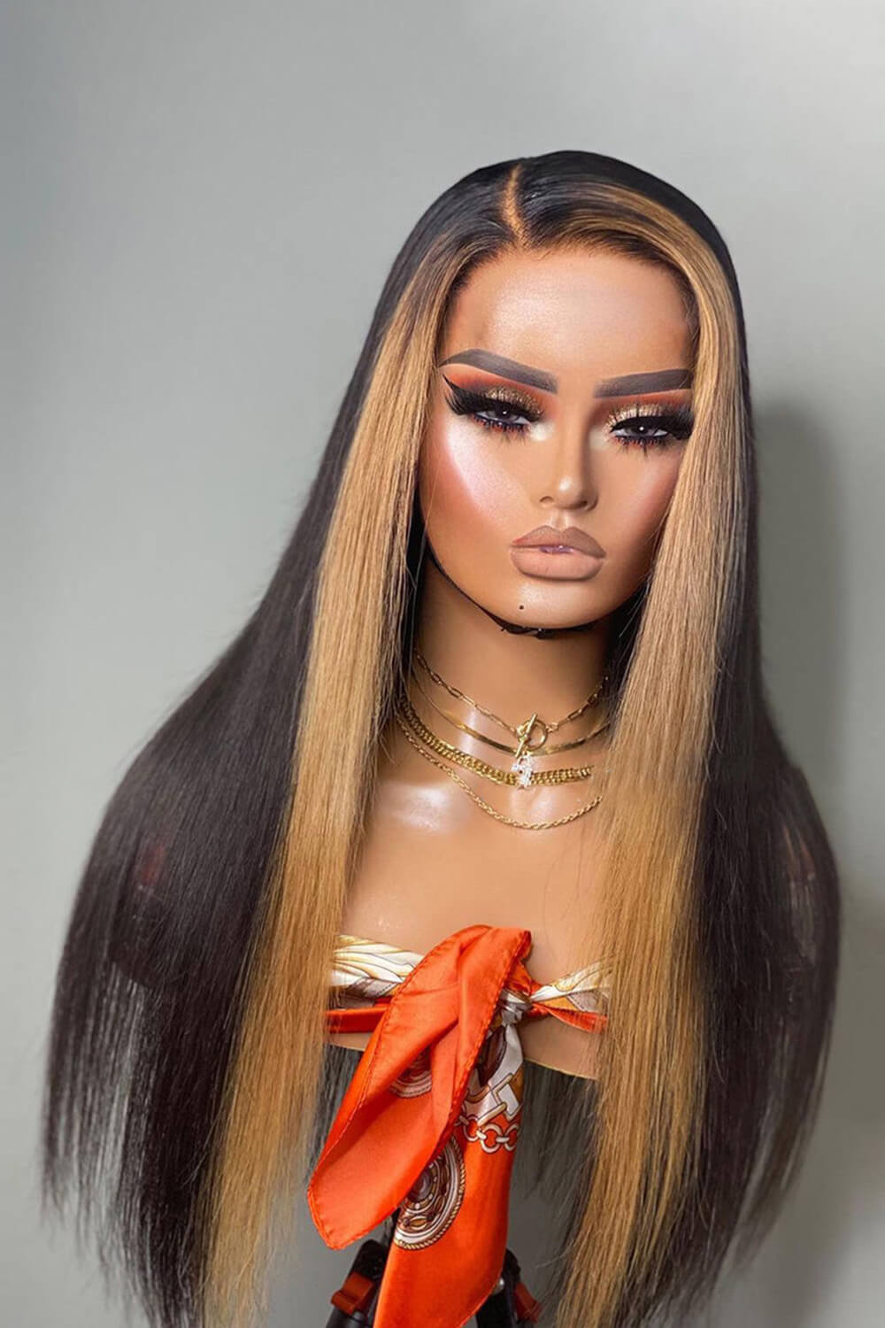 t-part-lace-wig-straight-blonde-highlights-skunk-stripe-hair-2