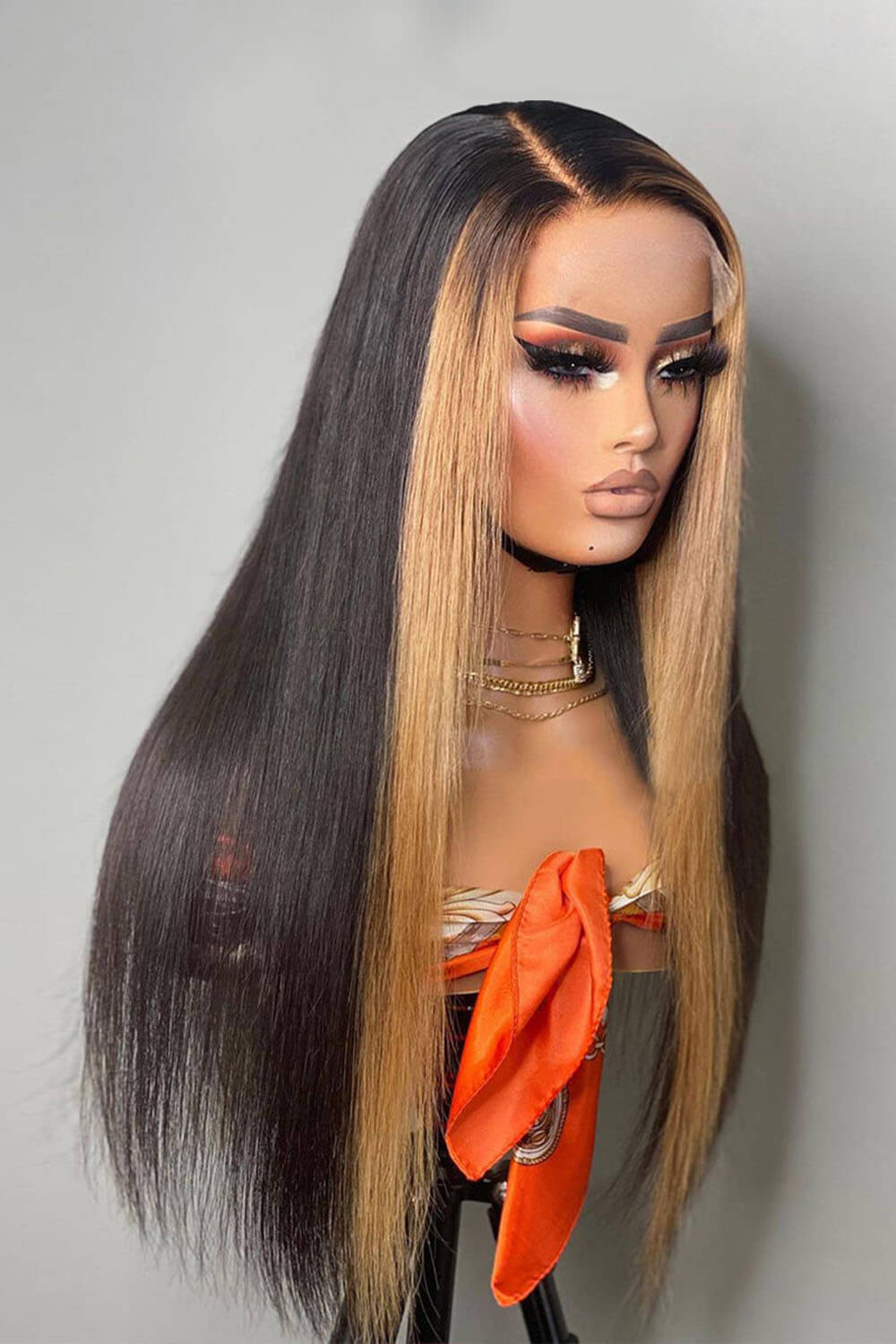 t-part-lace-wig-straight-blonde-highlights-skunk-stripe-hair-5