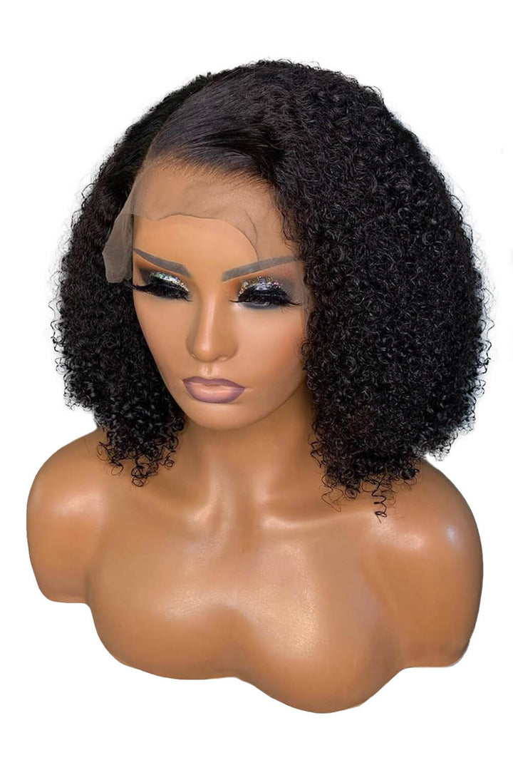 T Part Perruque Partie Latérale Bob Kinky Curly-PB40